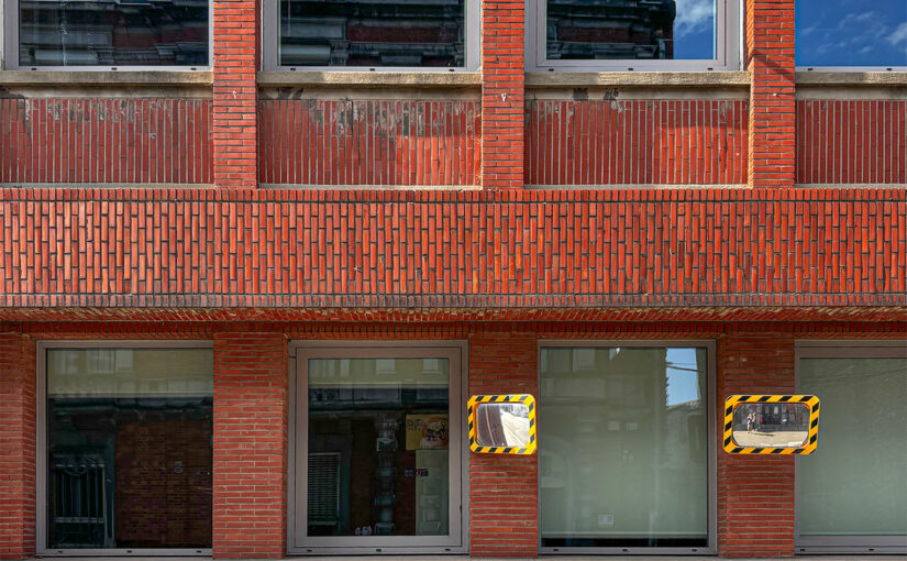 Modern 1960s building with smooth bricks